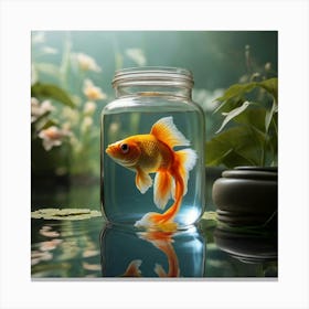 Goldfish In A Jar 1 Canvas Print