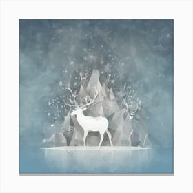 Rein Deer In The Snow, Rein deer, Christmas deer art, Christmas Tree, Christmas vector art, Vector Art, Christmas art, Christmas Canvas Print