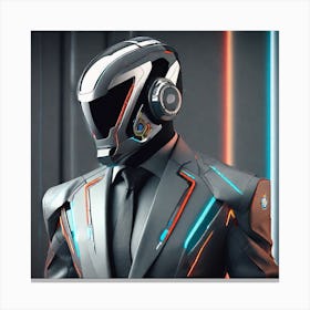 Futuristic Man In Suit 3 Canvas Print