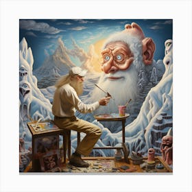 Santa Painting Canvas Print