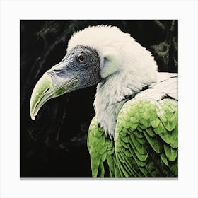 Ohara Koson Inspired Bird Painting Vulture 2 Square Canvas Print