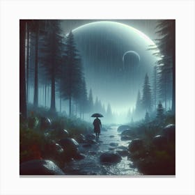 Man In The Forest On Mars Canvas Print