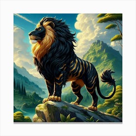 Lion In The Forest 69 Canvas Print