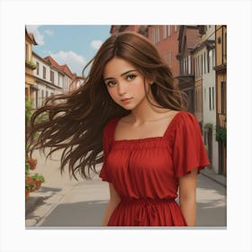 Beautiful latina brunette lady  Canvas Print