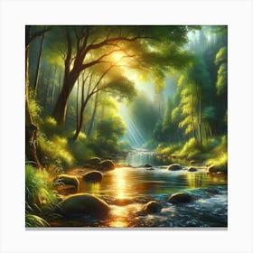 River In The Forest 4 Canvas Print