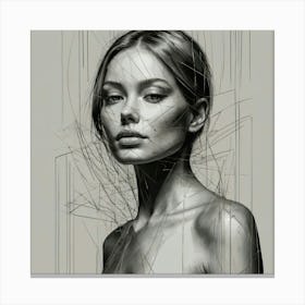 Sexy Woman, Simplicity and Elegance Canvas Print