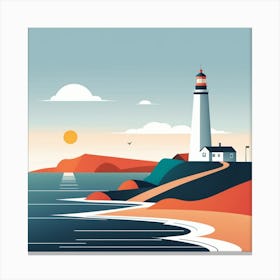 Lighthouse At Sunset Canvas Print