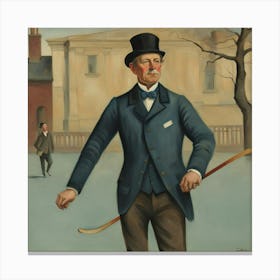 Portrait Of Gentleman Skating Canvas Print