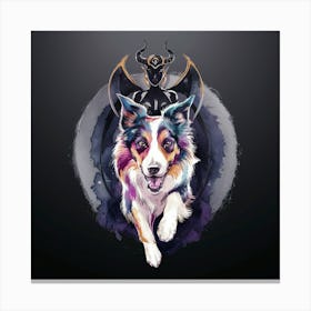 Dog With A Demon Canvas Print