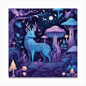 Deer In The Forest Canvas Print