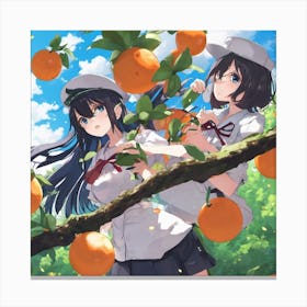 Oranges On A Branch Anime Canvas Print