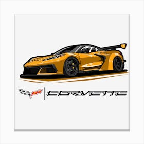 Corvette Gtr Yellow Canvas Print