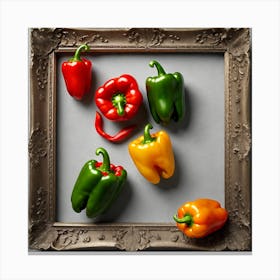 Peppers In A Frame 13 Canvas Print