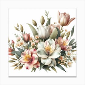 Tulips and Alstroemeria 2 Canvas Print