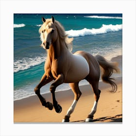 Horse On The Beach Canvas Print