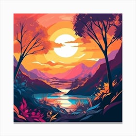 Landscape sunset colors Canvas Print