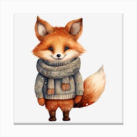 Fox In Sweater 3 Canvas Print