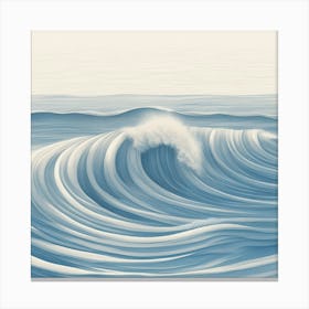 Ocean Waves Gentle Pencil Drawings Of Waves Highlighted With Shades Of Light Blue And Sandy Beige 939923025 (2) Canvas Print