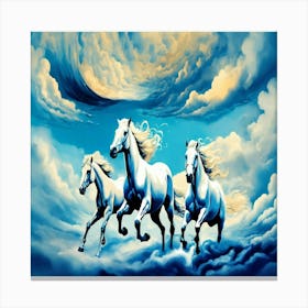 Three Horses In The Sky Canvas Print