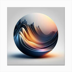 Abstract Sphere With Waves Canvas Print