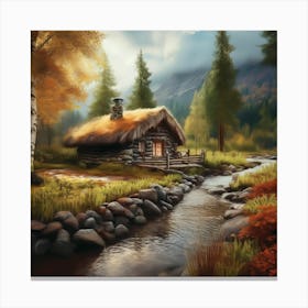 Cabin In The Woods 17 Canvas Print