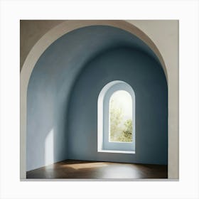 Empty Room With Arched Window Canvas Print