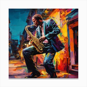 Saxophone Player 24 Canvas Print