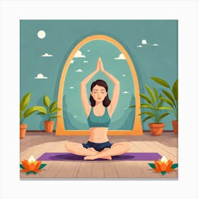 Yoga In The Room Canvas Print