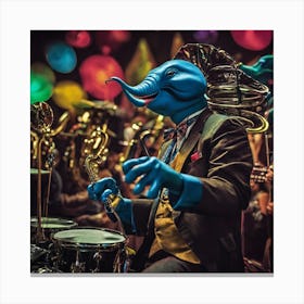 Elephant In A Band Canvas Print