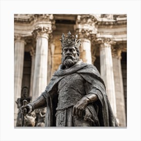 731457 Bronze Statue Of A King, With Regal Attire, A Crow Xl 1024 V1 0 Canvas Print