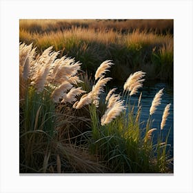 Default Reeds Dreamy Pampa Grass Art Print 1 Canvas Print