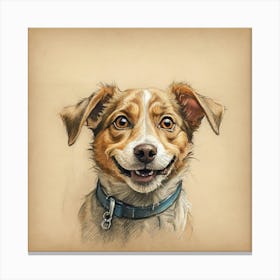 Happy Dog Portrait Canvas Print