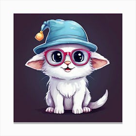 Cat In A Hat Canvas Print