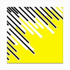 Abstract Yellow And Black Lines 1 Canvas Print