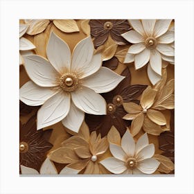 Flowers in gold 8 Canvas Print