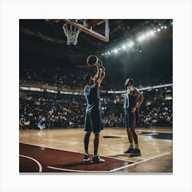 Basketball Players In Action Canvas Print