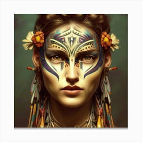 Portrait Of A Native American Woman Canvas Print