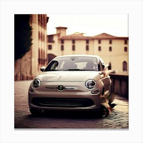 Fiat Car Automobile Vehicle Automotive Italian Brand Logo Iconic Innovation Engineering D (3) Canvas Print