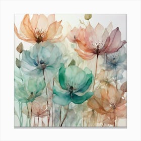 Watercolor Flowers Canvas Print