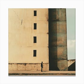 Man Standing In Front Of A Building Canvas Print