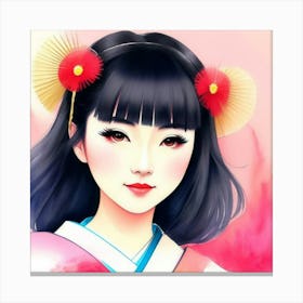 Guardian of Heritage: The Artful Geisha Canvas Print