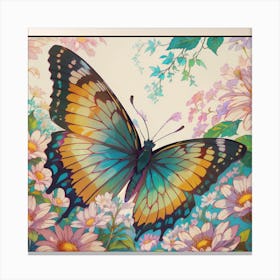 Butterfly In The Garden 1 Canvas Print