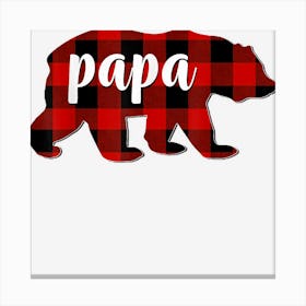 Red Plaid Papa Bear Matching Family Buffalo Christmas Canvas Print