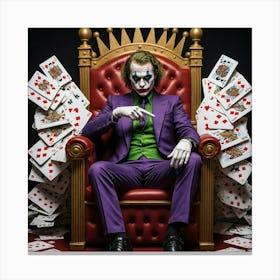 Joker Sitting On Throne Canvas Print