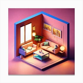 3d Rendering Of A Living Room Canvas Print