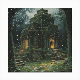 Fireflies In The Forest Art Canvas Print