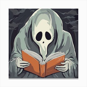 Ghost Reading A Book Canvas Print