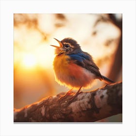 Bird Singing At Sunset Canvas Print