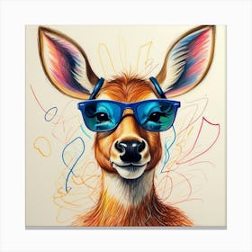 Deer In Sunglasses 13 Canvas Print