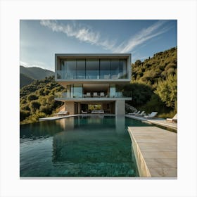 Modern Villa In Greece Canvas Print